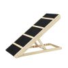 Tall Adjustable Pet Ramp;  Folding Portable Wooden Dog Cat Ramp;  Non-Slip Paw Traction Surface Dog Step for Car;  SUV;  Bed;  Couch;  Adjustable Heig