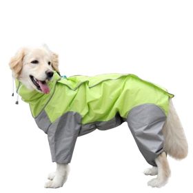 A Raincoat for all small and large dogs; Pet raincoat Medium large dog Golden hair Samo Alaska waterproof four foot raincoat Dog hooded raincoat (colour: Blue, size: 16)