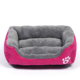 Washable Pet Dog Cat Bed Puppy Cushion House Pet Soft Warm Kennel Dog Mat Blanke (Color: Pink, size: XL)